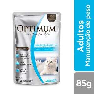 Ração úmida Optimum para gatos, ideal para manutenção de peso.