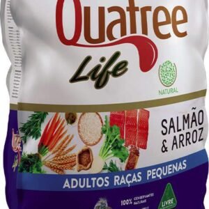 Ração Seca Quatree Life Salmão e Arroz Cães Adultos Raças Pequenas
