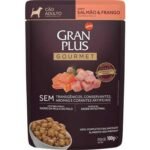 Ração Úmida GranPlus Gourmet Sachê Salmão & Frango para Cães Adultos 100g