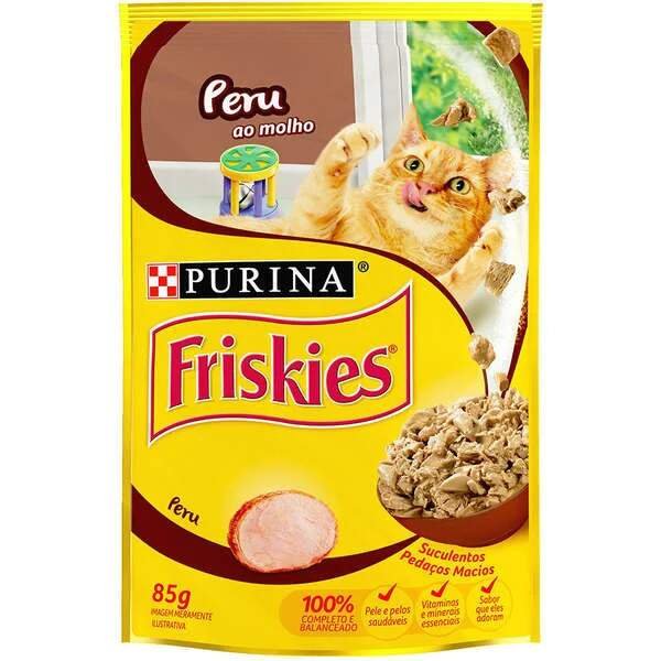 Ração Úmida Nestlé Purina Friskies Peru ao Molho Gatos Adultos 85g