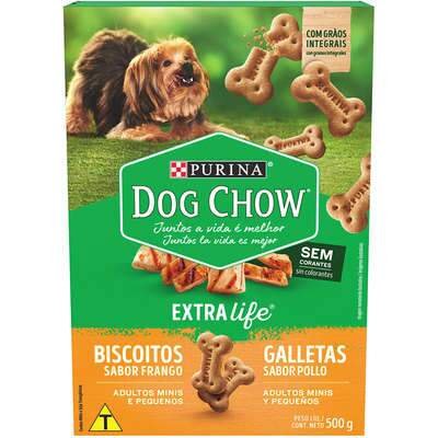 Biscoito para Cachorro Integral Adulto Dog Chow - ExtraLife Frango 500g