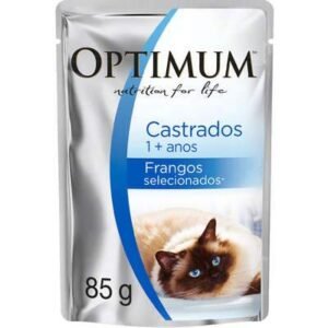 Sachê Optimum Sabor Frango para Gatos Castrados 85 g