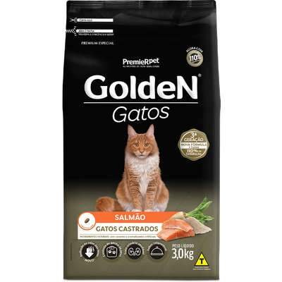 Ração Seca PremieR Pet Golden Salmão para Gatos Adultos Castrados 3kg