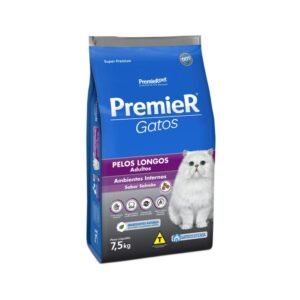 Ração PremieR Ambientes Internos Gatos Adultos Pelos Longos Salmão 7,5Kg