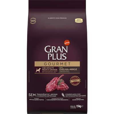 Ração Seca GranPlus Gourmet Ovelha & Arroz para Cães Adultos Raças Médias e Grandes - 15 Kg