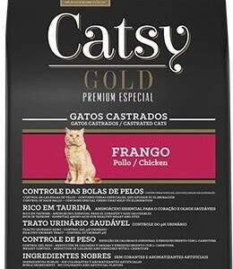 Ração Catsy Gold Premium Especial para Gatos Castrados  Sabor Frango  10 Kg