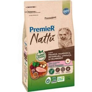 Ração Seca PremieR Nattú Mandioca para Cães Filhotes de Pequeno Porte 1kg