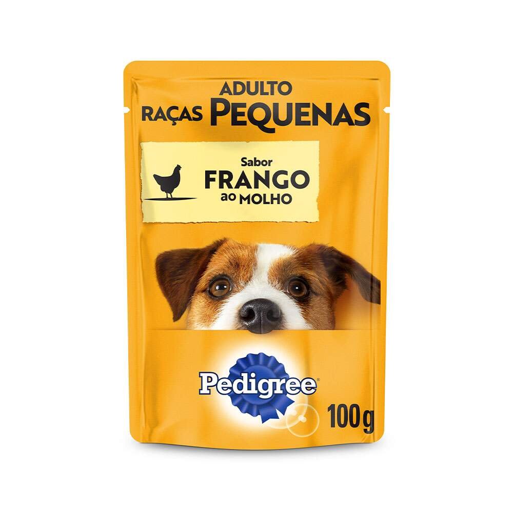 Ração Úmida Pedigree Sachê Frango ao Molho para Cães Adultos de Raças Pequenas 100 g