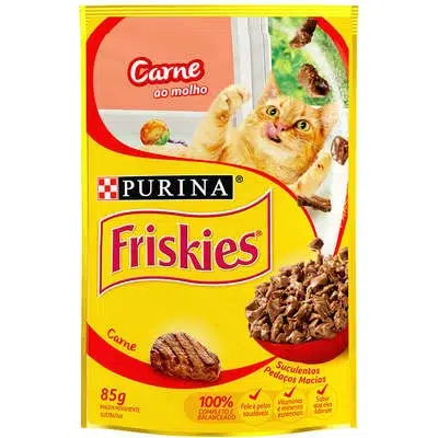 Ração Nestlé Purina Friskies Sachê Carne ao Molho para Gatos 85g