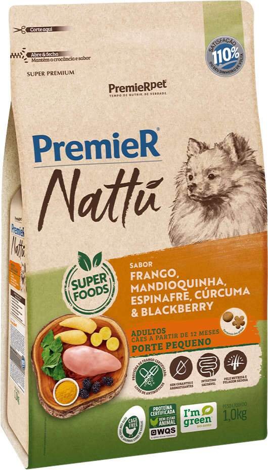 Ração Seca PremieR Nattú Mandioquinha para Cães Adultos Porte Pequeno