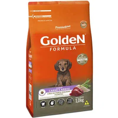 Ração Seca PremieR Pet Golden Formula Carne e Arroz para Cães Filhotes de Raças Pequenas 1kg - Imagem 2
