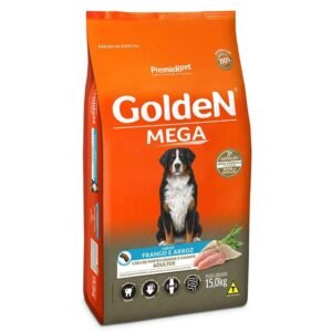 Ração Seca PremieR Pet Golden Mega Cães Adultos Raças Grandes Frango e Arroz 15,0Kg