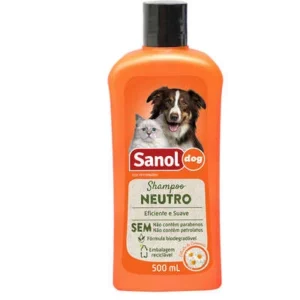 Shampoo Neutro Cães e Gatos Sanol 500 ml