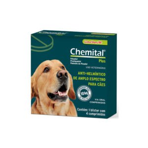 Vermífugo para Cães Chemital Plus 4 Comprimidos