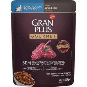 Ração Úmida GranPlus Gourmet Sachê Ovelha para Gatos Castrados 85g