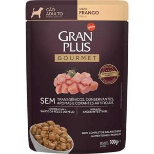 Ração Úmida GranPlus Sachê Gourmet Frango para Cães Adultos 100g