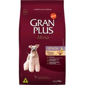 Ração GranPlus Menu Sênior Frango e Arroz para Cães Idosos Raças Médias e Grandes 15 kg