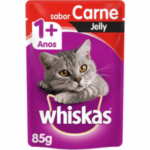 Ração Úmida Whiskas Sachê Carne Jelly para Gatos Adultos 85g